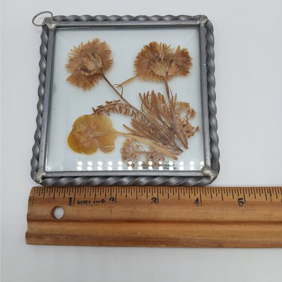 Vintage Lasting Impressions Suncatcher Dried Pressed Flowers in Framed Glass USA - Picture 5 of 5